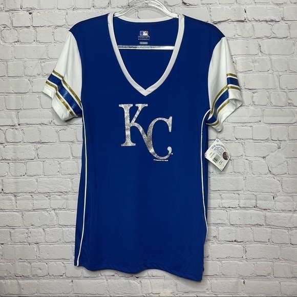 NWT Kansas City Royals Glittery Short Sleeve Top XL - Picture 1 of 10
